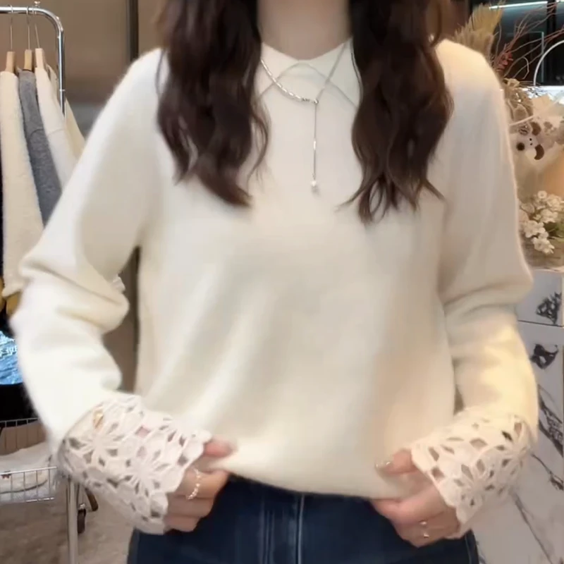 【玫瑰甘露】毛衣女款冬季新洋气百搭设计感长袖针织衫LK2508835