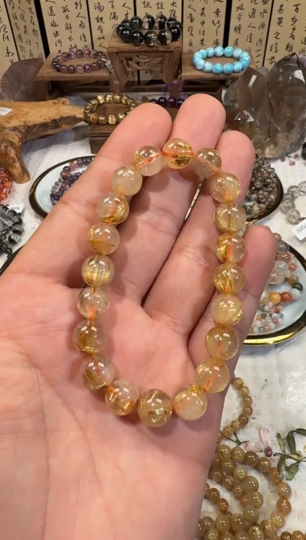 未镶嵌手串水晶SJ-38金发晶钛金 天然水晶 默认微瑕