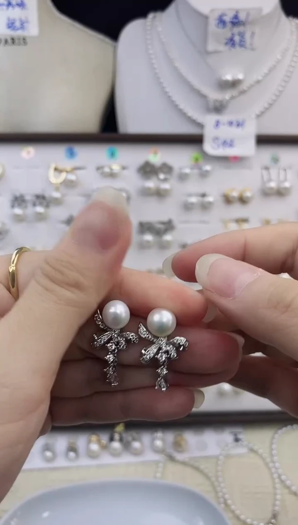 合金耳饰淡水珍珠37