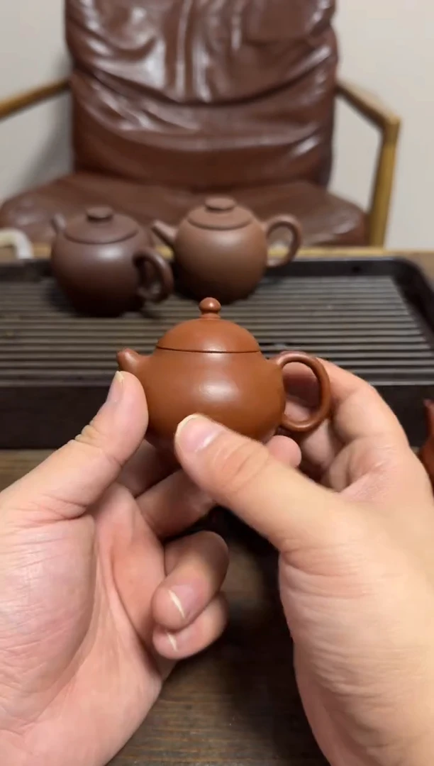 茶壶紫砂朱泥小文旦壶70CC