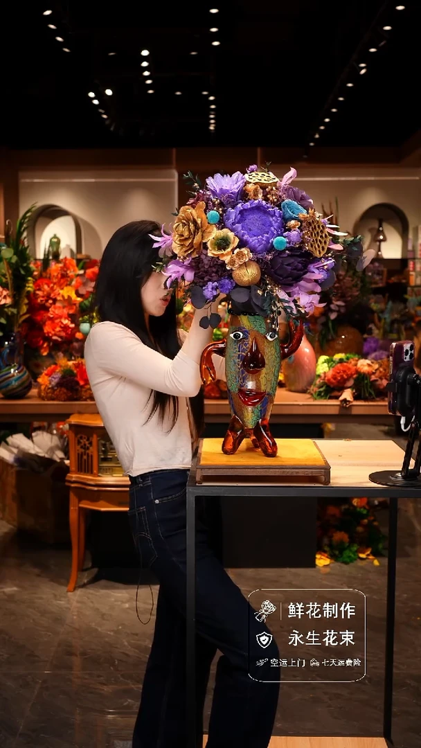 手工艺品琉璃手工花器花束空运包邮送货上门-以图片为准