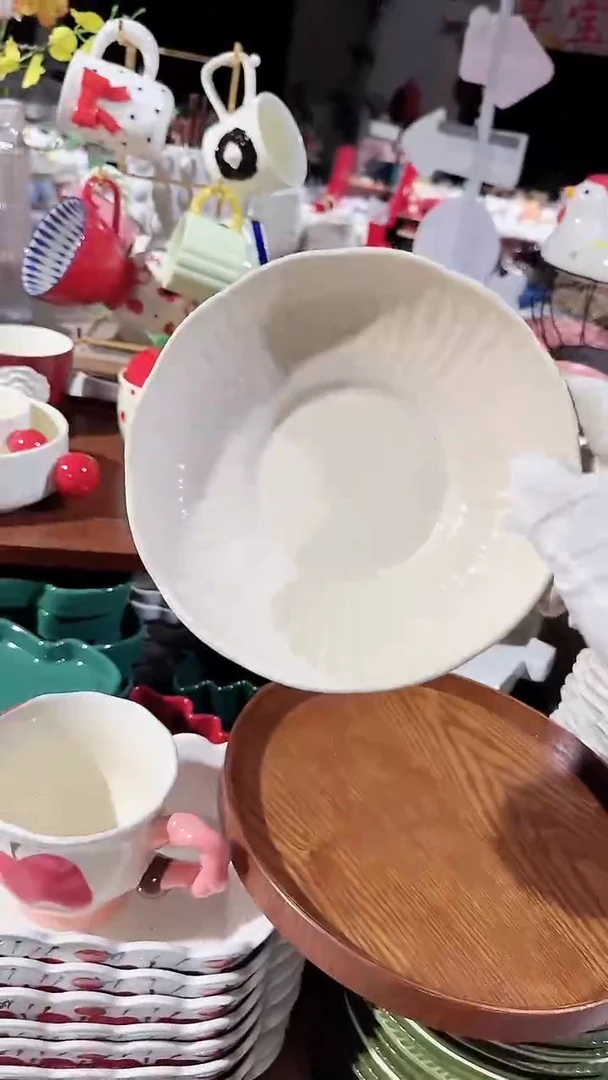 碗花边深盘微瑕 凑满20元包邮