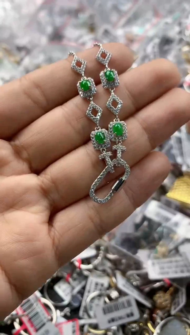 银S925镶嵌戒指翡翠777---7