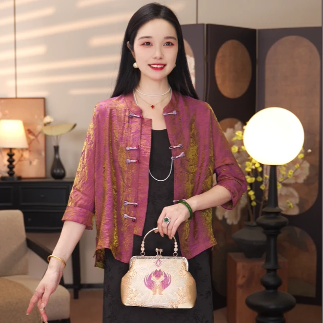 【流光异彩】2025新款春夏外套新中式宽松气质显瘦上衣女款