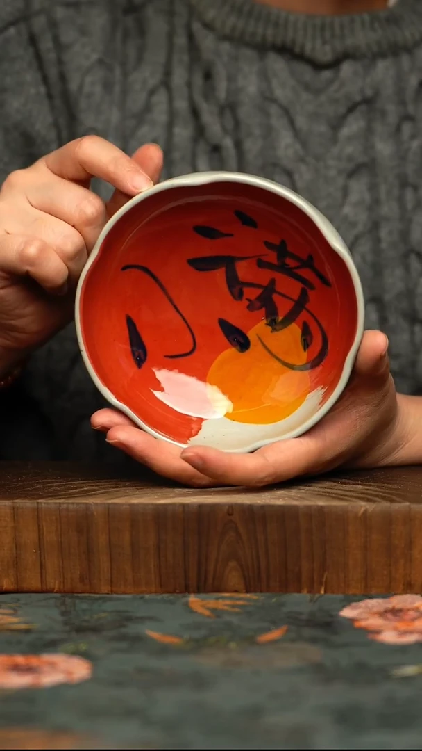 杯釉下彩手工手绘同款陶器