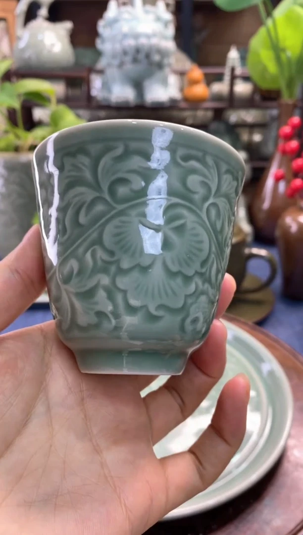 特价 处理 微瑕 牡丹隋型杯【b000028】1只