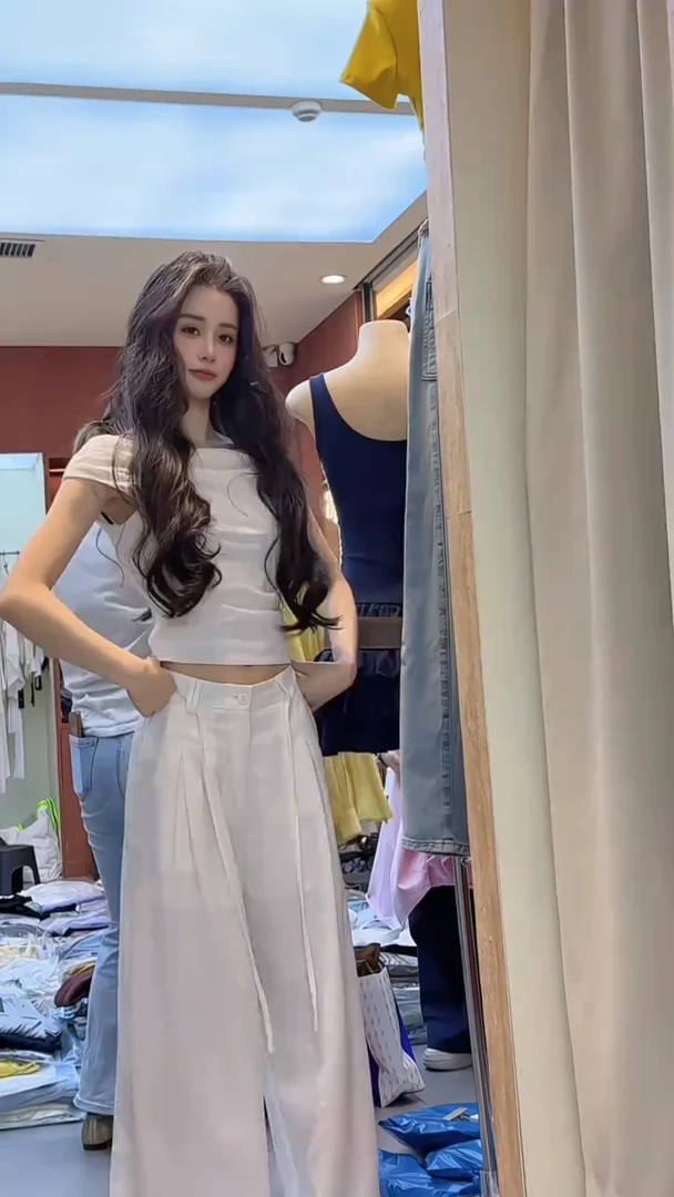 小个子慵懒风休闲t恤套装女夏季一字肩气质上衣宽松休闲裤两件套