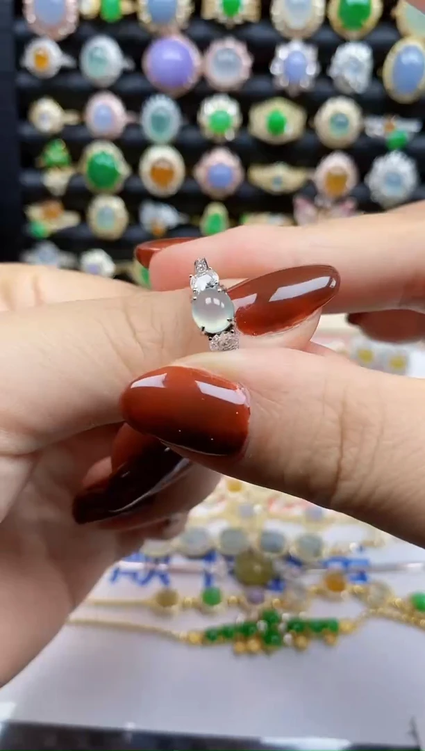 银S925镶嵌戒指翡翠2190