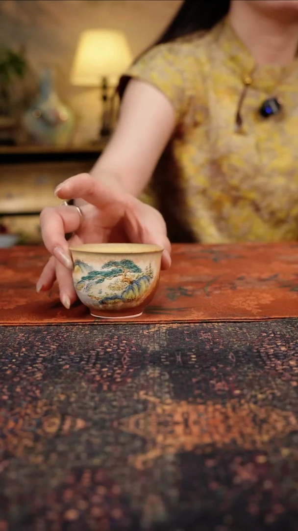 杯景德镇陶瓷杯碗柴烧多人