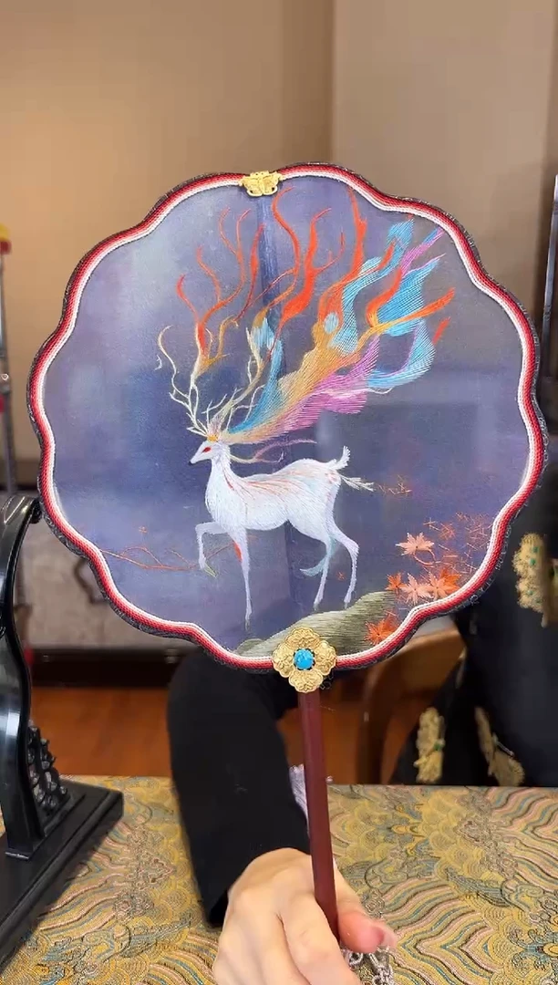 刺绣 非遗苏工刺绣双面刺绣扇子