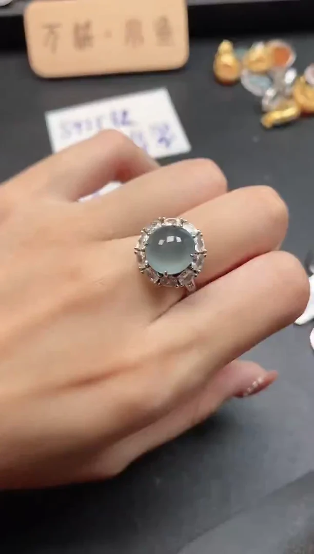 银S925镶嵌戒指翡翠15151