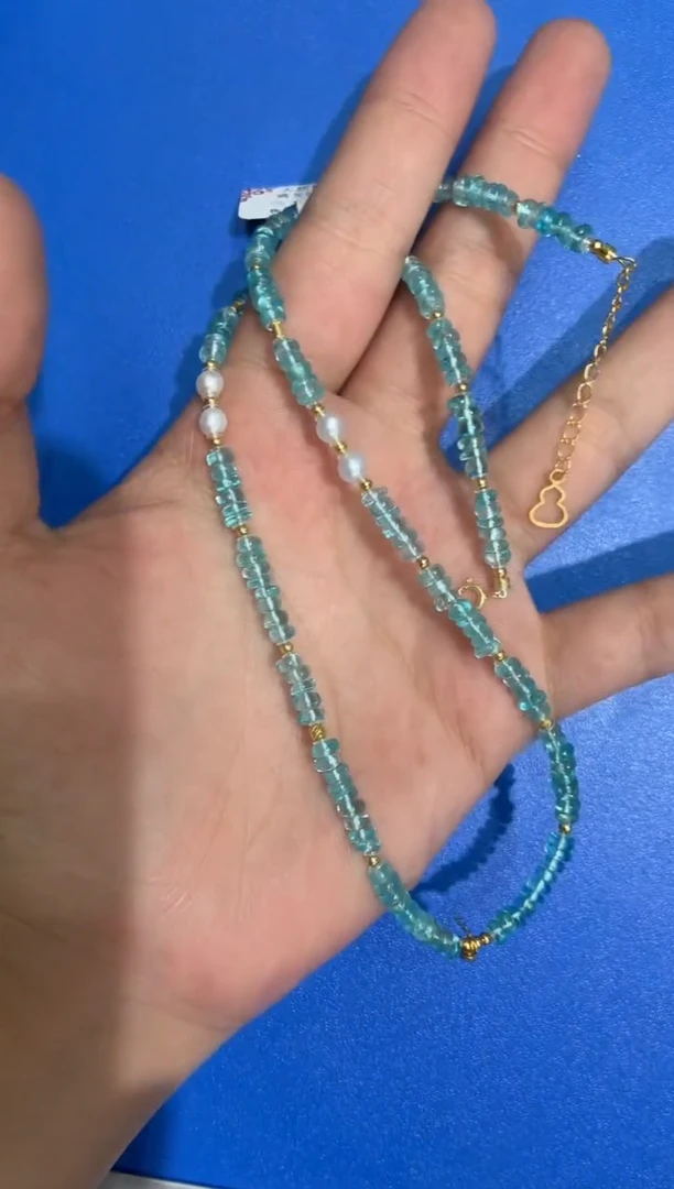 项链磷灰石未镶嵌MJJZBQS3873磷灰石项链多样性发一