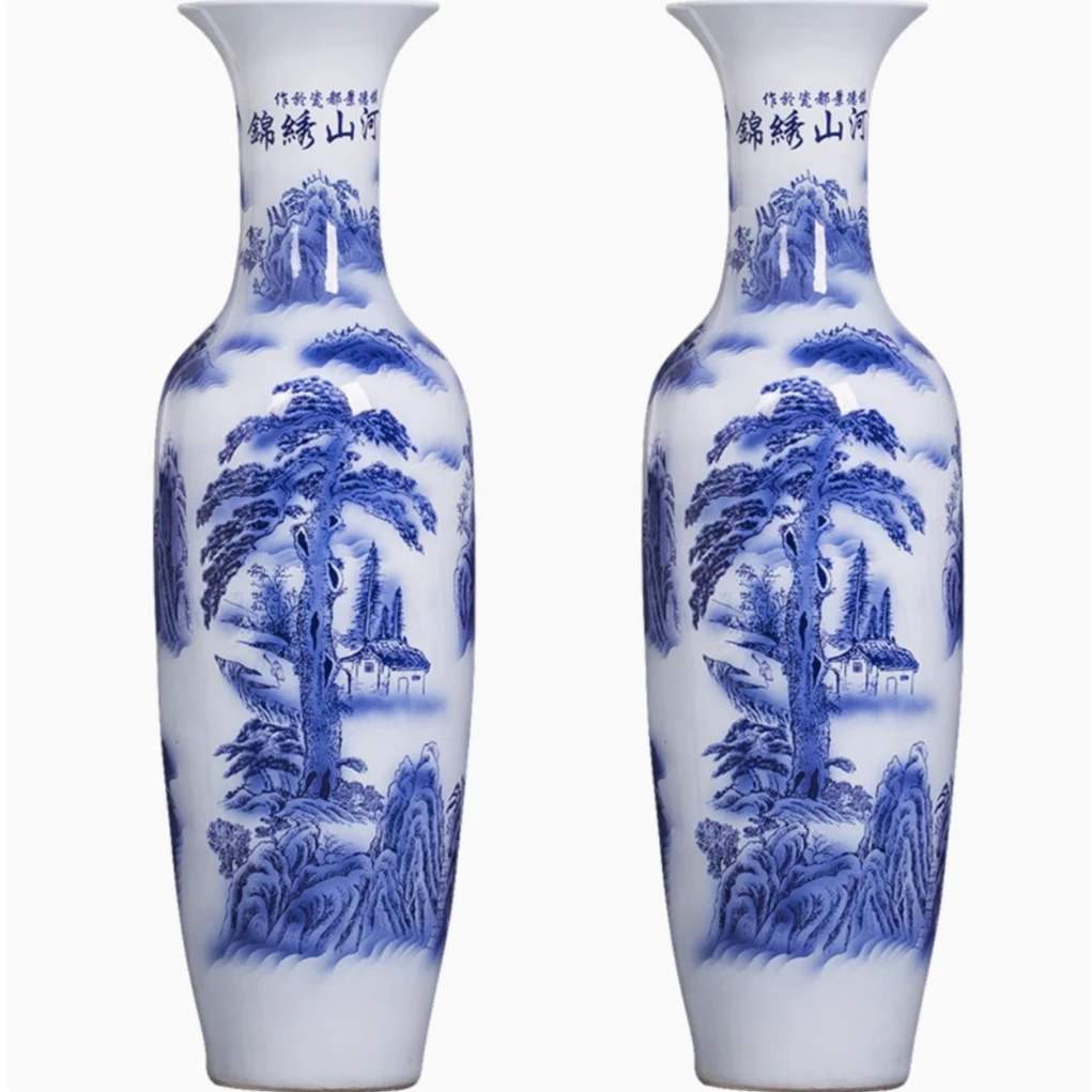 花瓶摆件新中式手工手绘