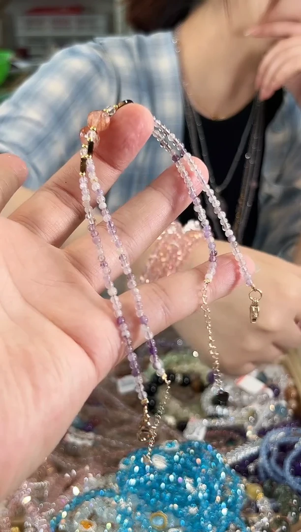 烟晶手链未镶嵌紫水晶手串/脚链