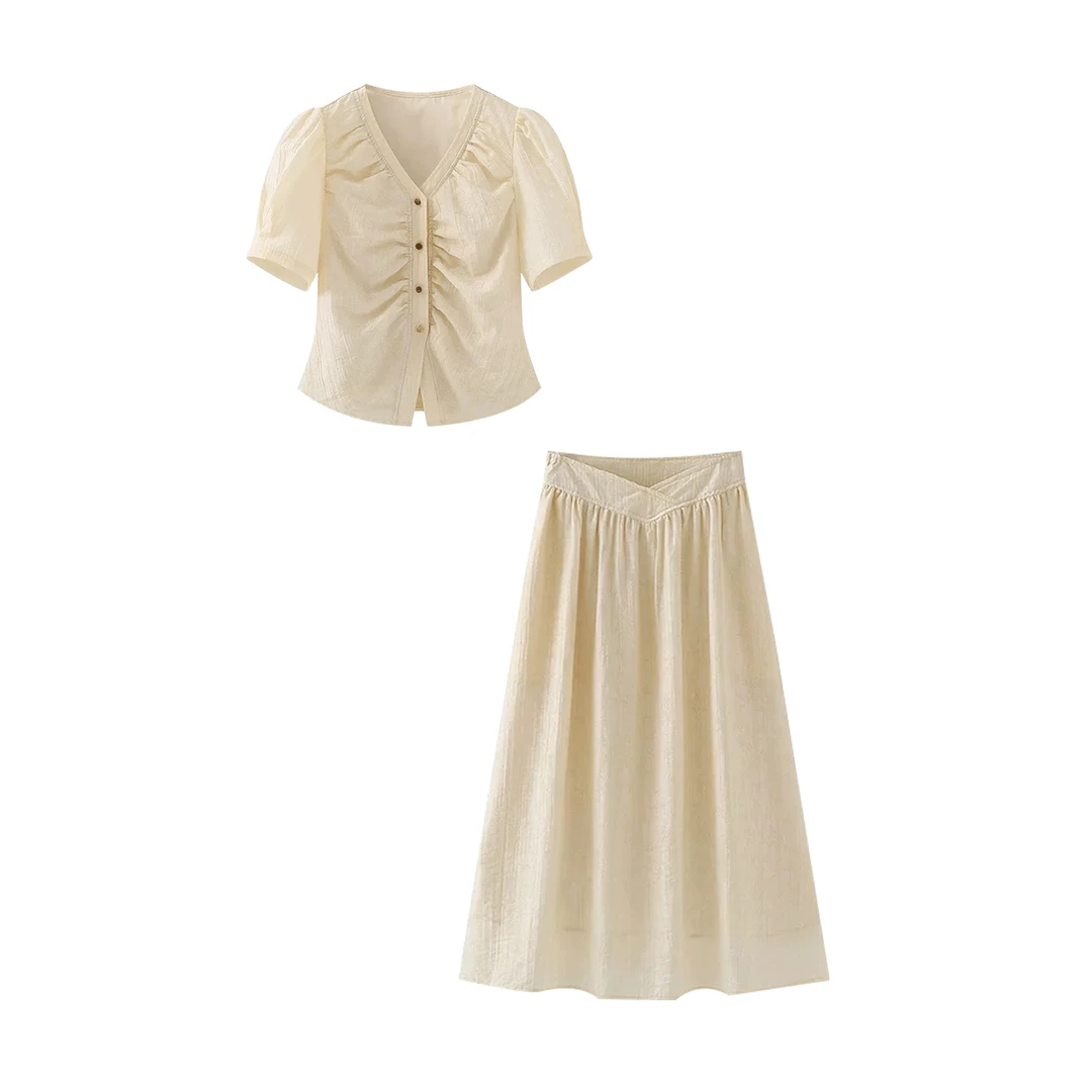 《珊珊专属》法式小香风半身裙气质夏季两件套装TY8988