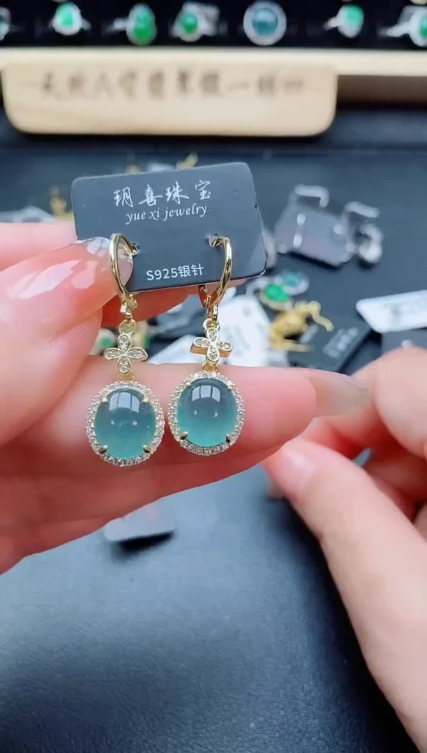 银S925镶嵌戒指翡翠1