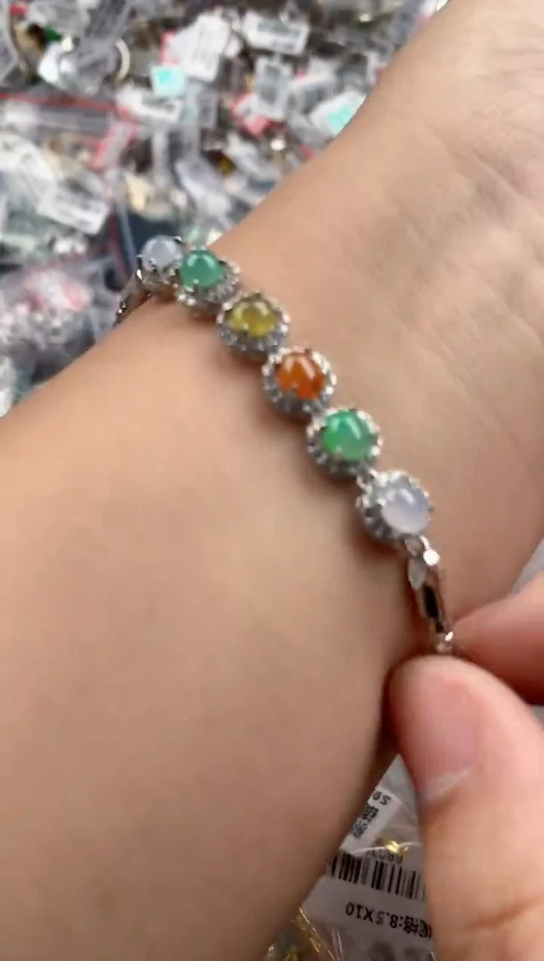 银S925镶嵌戒指翡翠555   9