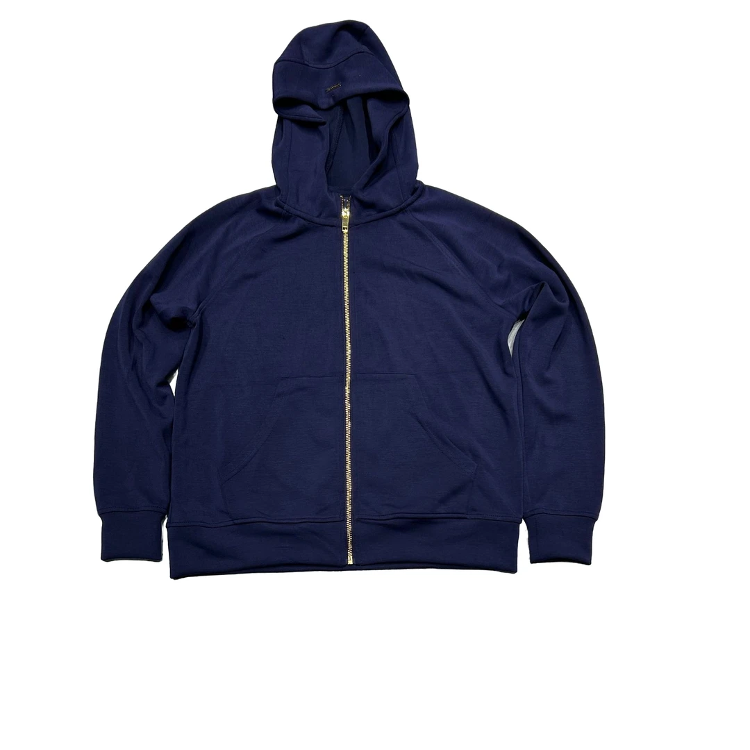 ATHL2025春季空气层连帽拉链运动式户外休闲宽松纯色帽衫