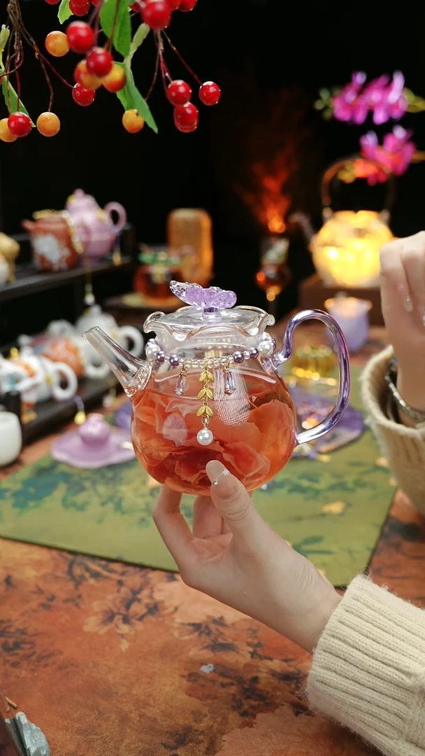 【闪购商品】紫色铃兰花茶壶+链子