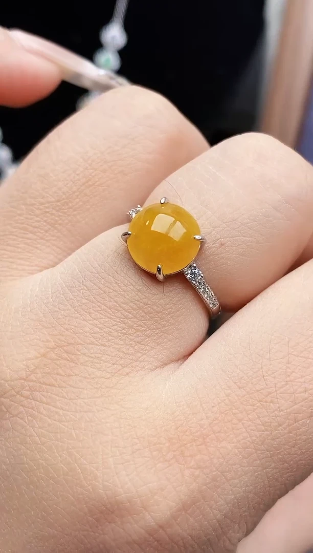 银S925镶嵌戒指翡翠0175