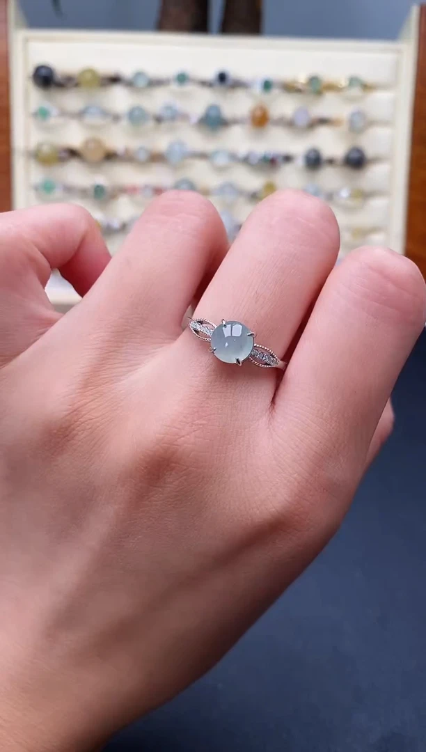 翡翠戒指银S925镶嵌222222222+2