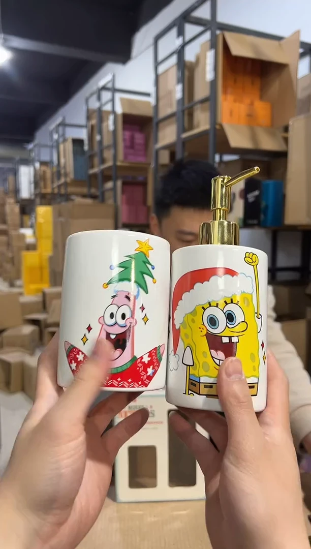 【闪购商品】杯原盒海绵宝宝派大星洗漱套装微瑕