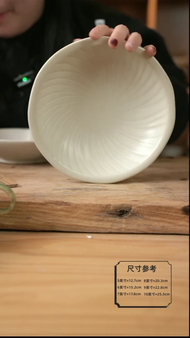 【闪购商品】E009白色的8英寸螺纹盘【壶