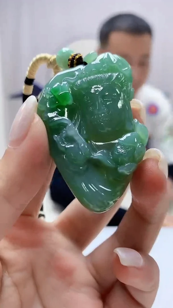 定制翡翠未镶嵌4898ms-毛货观音14