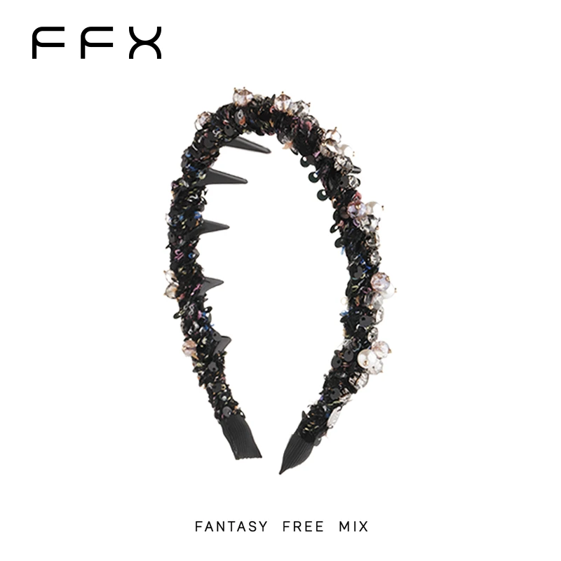 弗弗西FFX【黛影】设计师定制款高颅顶小香风百搭精致优雅齿梳发箍