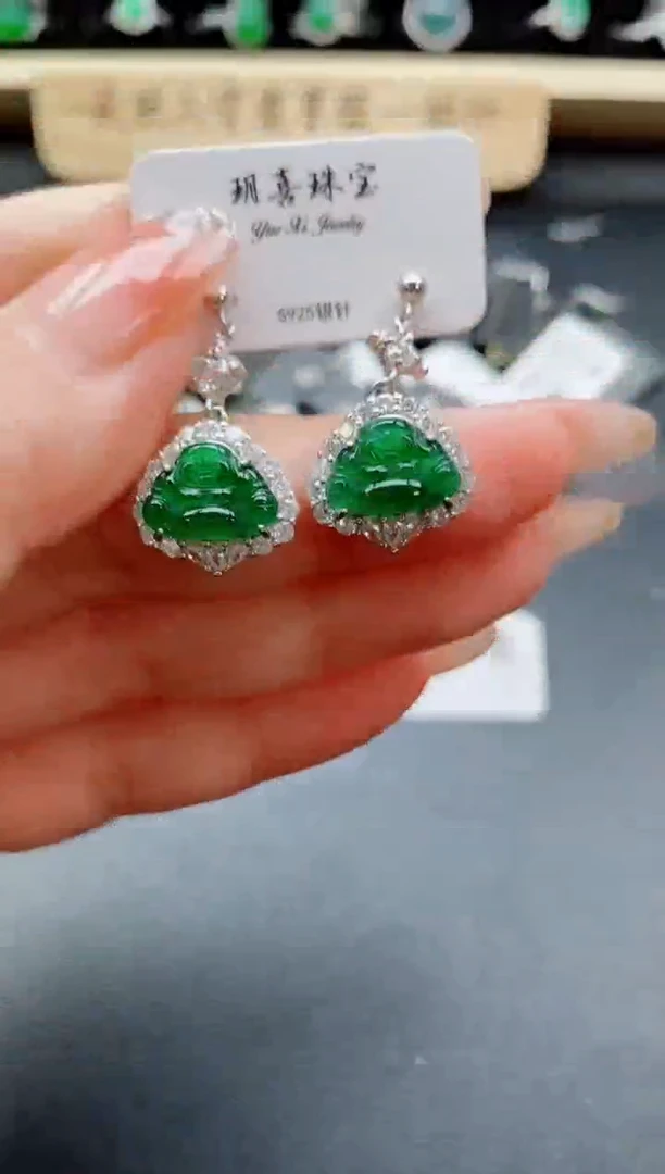 银S925镶嵌戒指翡翠1