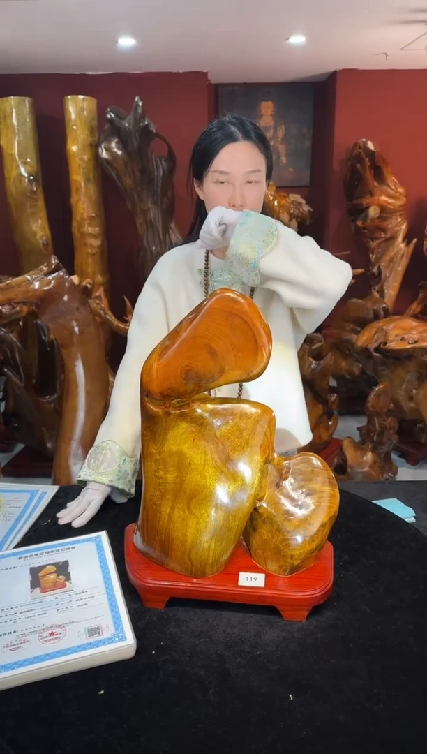 金丝楠惊**现金丝楠木随形孤品摆件119