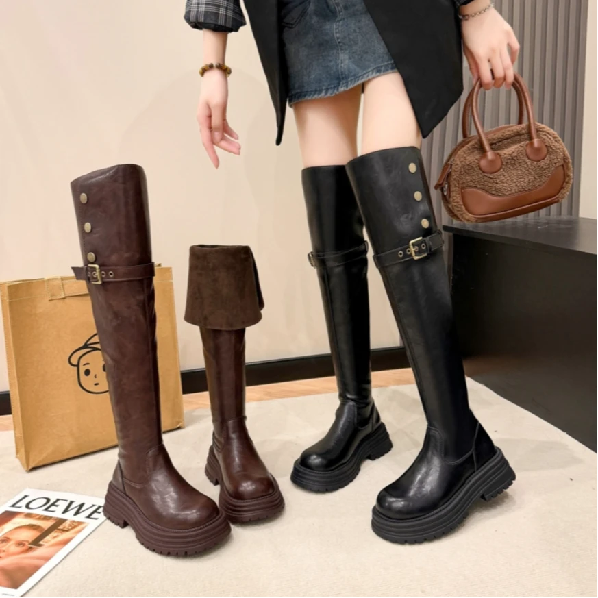 Dasmel-女士潮流百搭过膝长筒怼怼靴