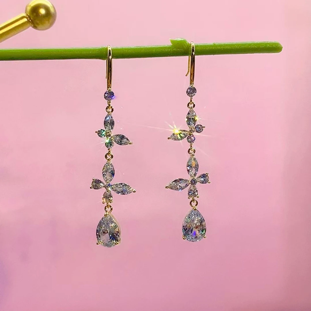 铜合金锆石耳饰 （109号）蝴蝶耳钩气质女神时尚百搭耳饰