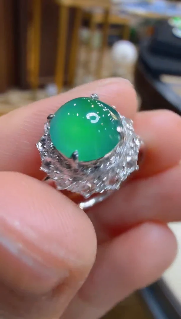 18K金镶嵌戒指翡翠多样性团购发一件