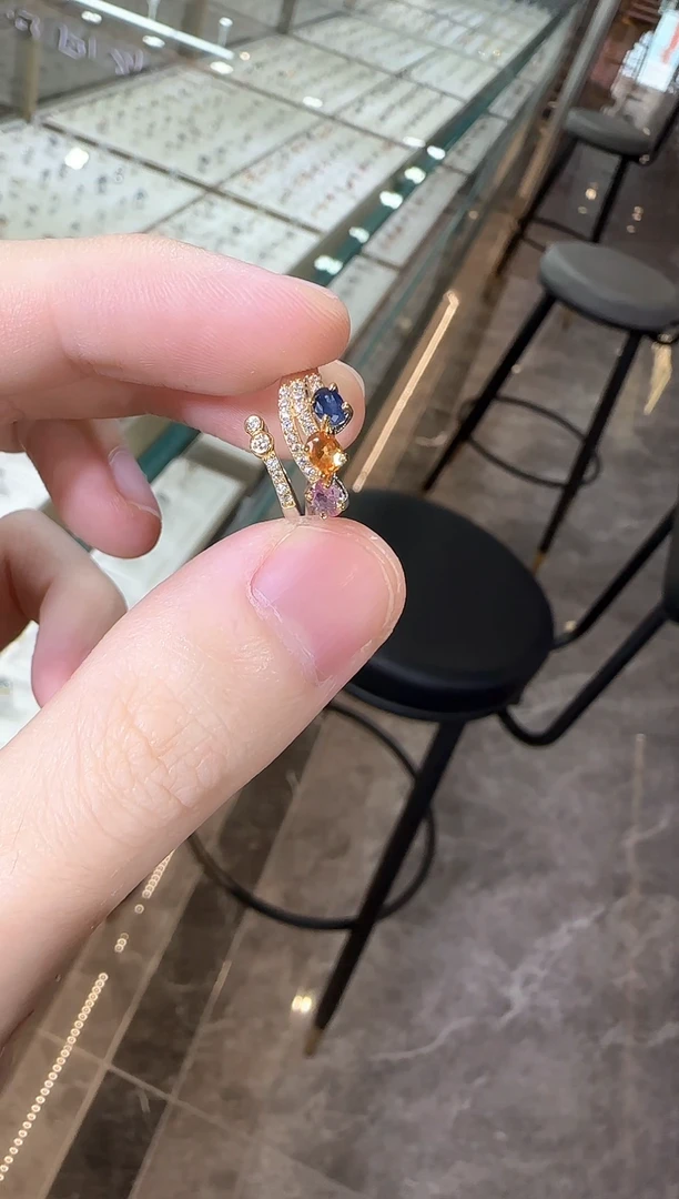 戒指蓝宝石银S925镶嵌彩蓝宝
