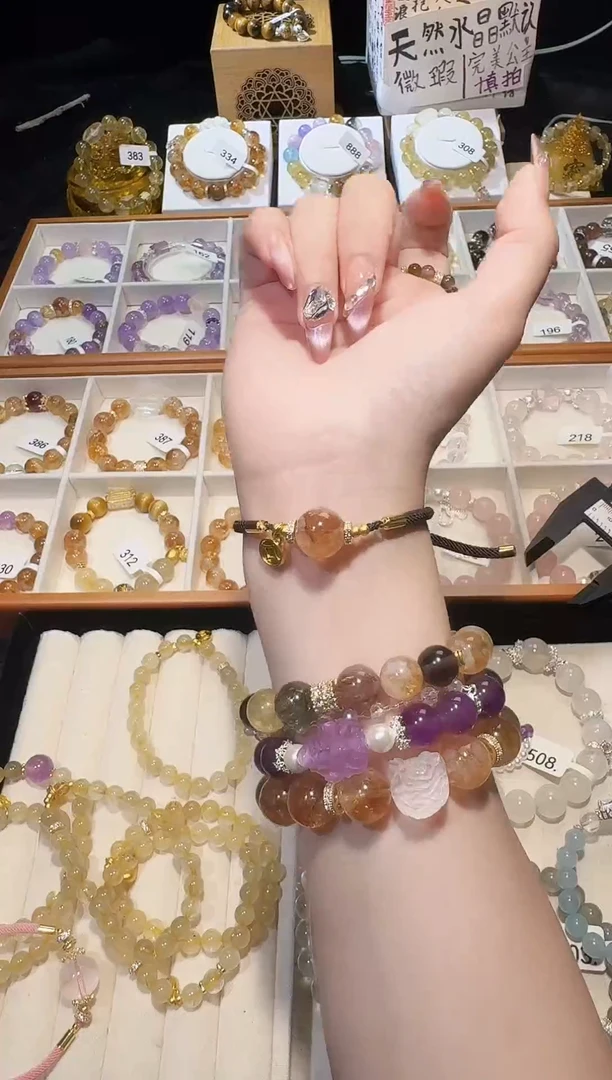 无非金属黄塔晶水晶手绳卡12