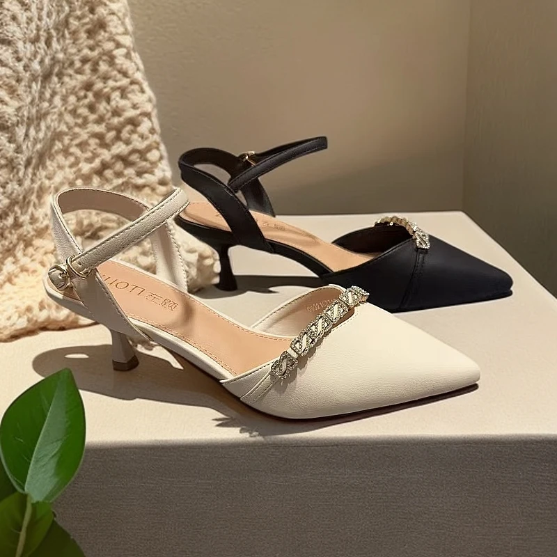 夏季新款时尚包头细跟凉鞋左题2346