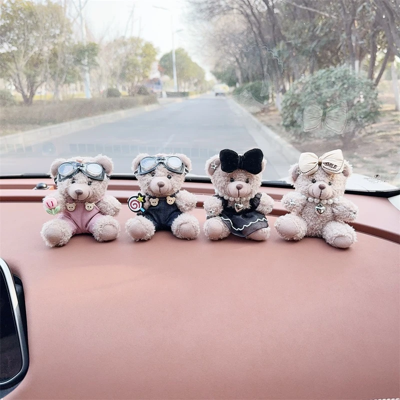 汽车内摆件创意情侣车载车上中控台高档装饰毛绒小熊女神款车用品