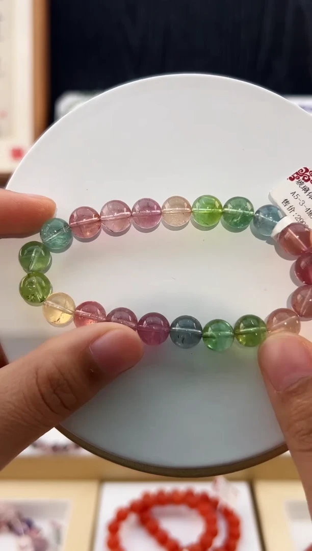 未镶嵌手串碧玺XL2057玻璃体马卡龙碧玺9多样性发一