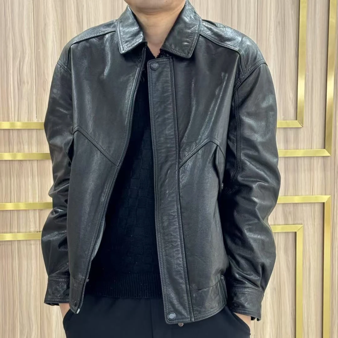 【春款上新】春季新西兰进口男士宽松油蜡牛皮夹克款101
