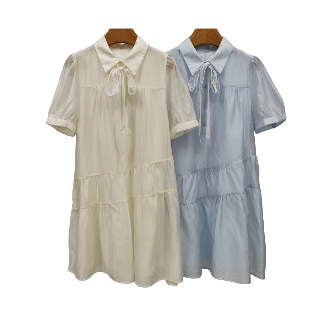 YITONG/倚桐2025夏季时尚休闲法式甜美翻领连衣裙（L5401528）