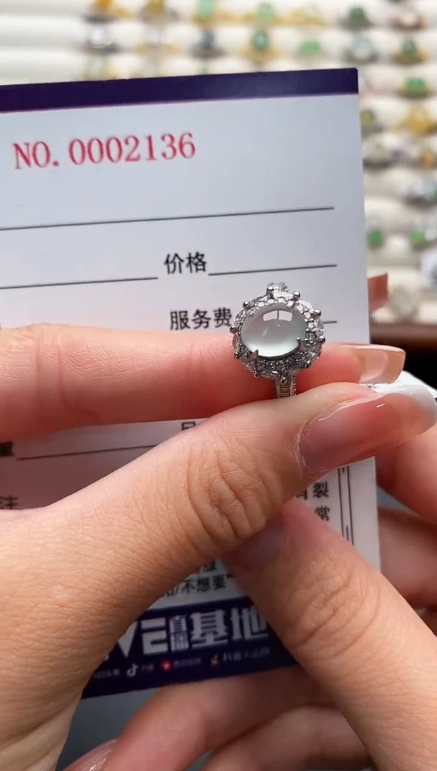 银S925镶嵌戒指翡翠3333333+5