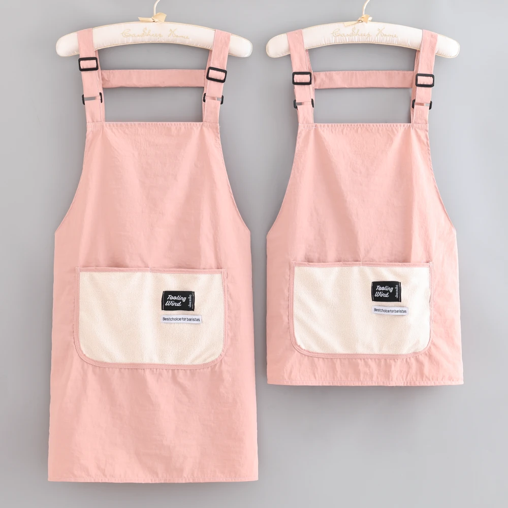 可爱围腰成人防泼水耐穿围裙厨房做饭家用罩衣外穿干活餐饮工作服