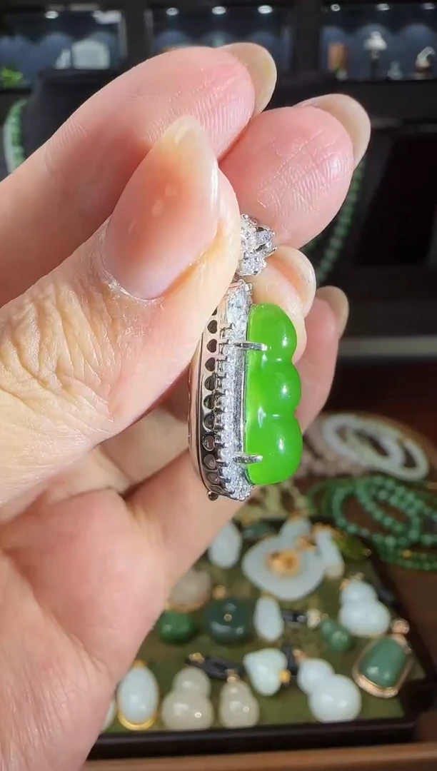 吊坠(不含链)银S925镶嵌和田玉1