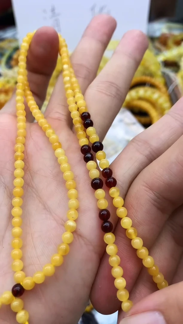 裸石蜜蜡未镶嵌链子卡4