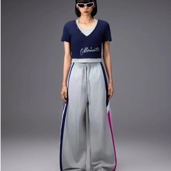 TUOGU/拓谷运动直筒时尚休闲夏季春夏宽松条纹裤子x50525