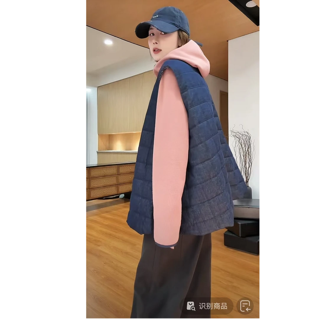YYOUHAN 2025新款小众设计极简风方格显瘦百搭棉衣马甲 2509C5571