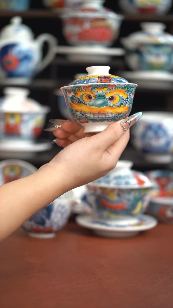 昨明醒狮盖碗（微瑕福利）