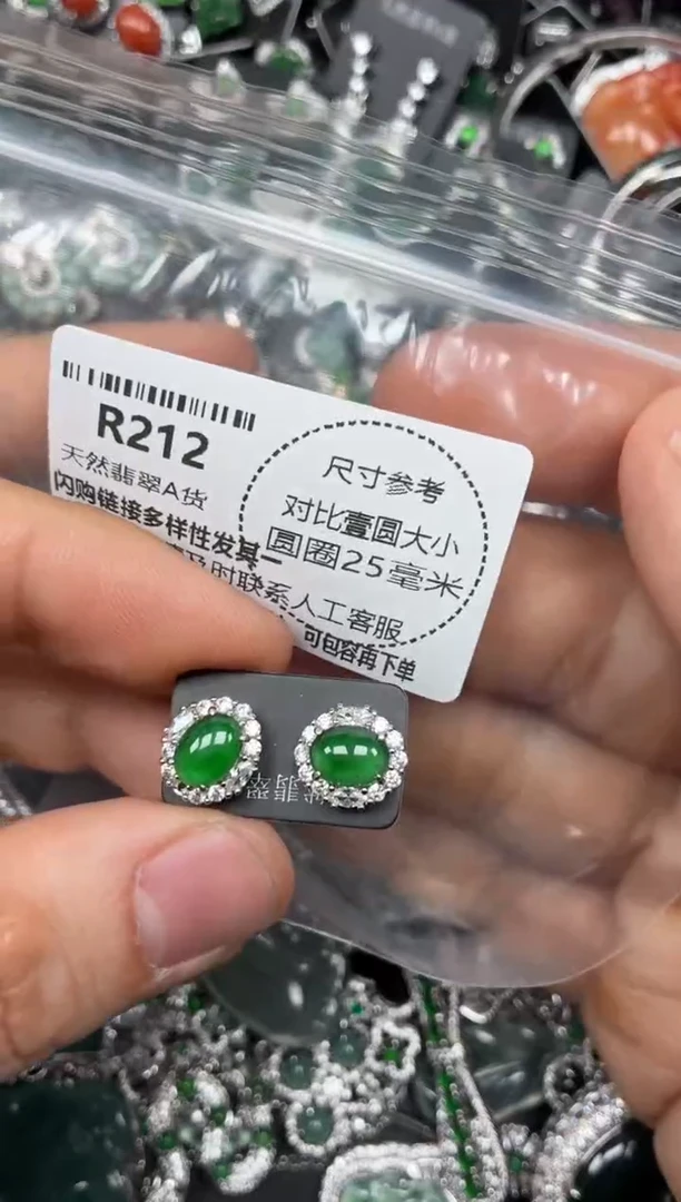 颈饰未镶嵌翡翠R212耳钉