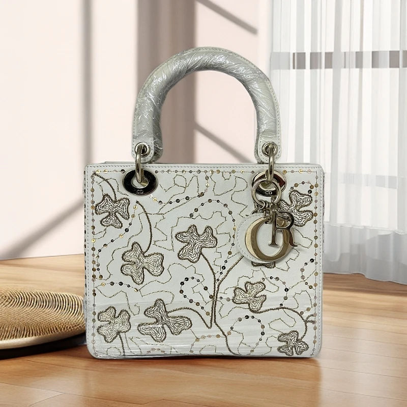 99新 DIOR/迪奥 限量串珠闪片戴妃/手提时尚女士包